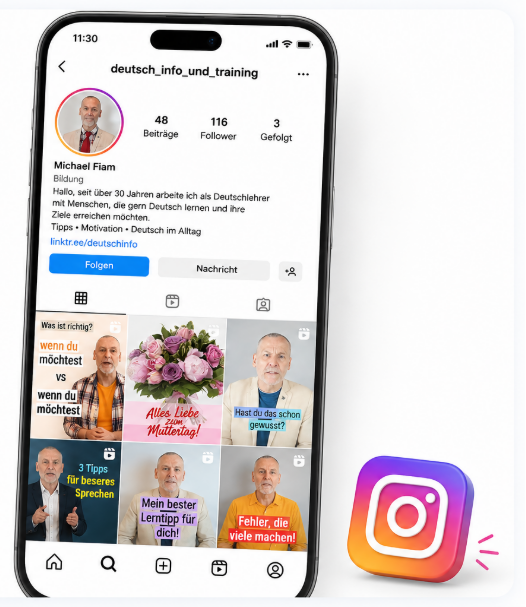 Deutsch Info und Training auf Instagram